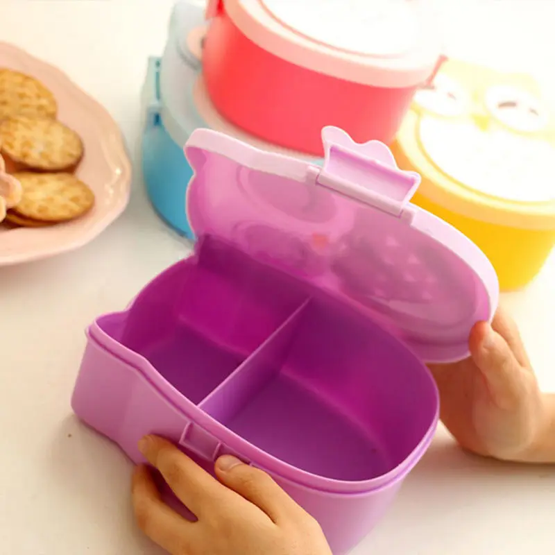 Новая школа обед контейнеры симпатичный мультфильм сова пищевой пластиковый