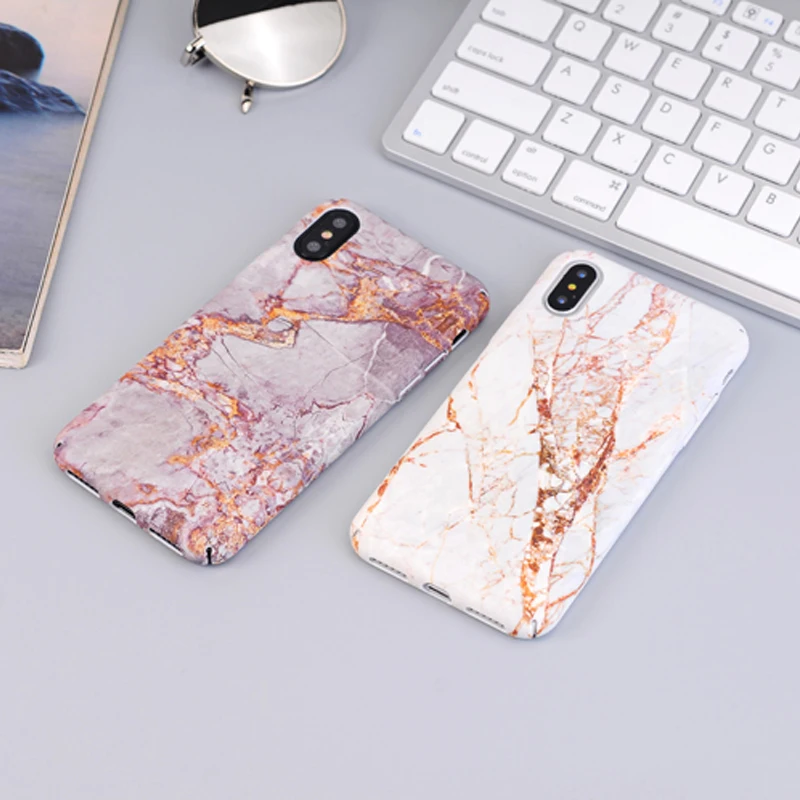 Kisstop Top Quality Colorful Marble Phone Case For iPhone X Flower Painted Fundas Cover 6 6s 7 8 Plus |