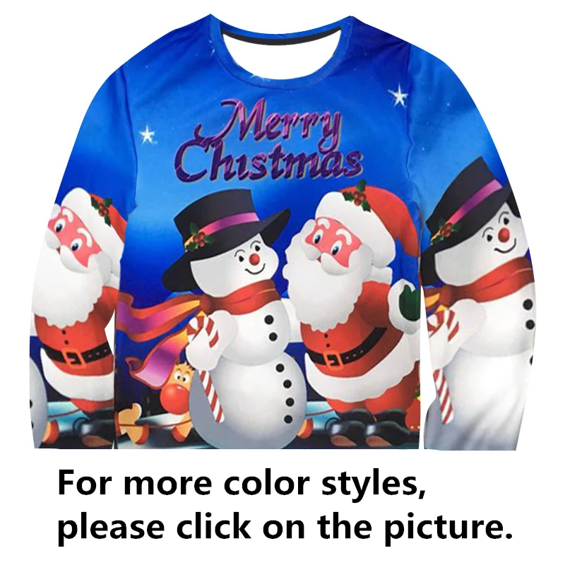 Рождественский свитер для мужчин и женщин с 3D принтом отпуска Санта-эльфом