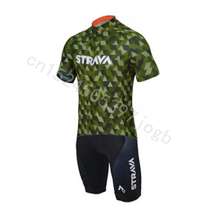 10 STRAVA велосипедный трикотаж для триатлона Быстросохнущий короткий рукав велокостюм велосипедная майка комплект одежды для верховой езды Ciclismo Uniformes - Цвет: 10