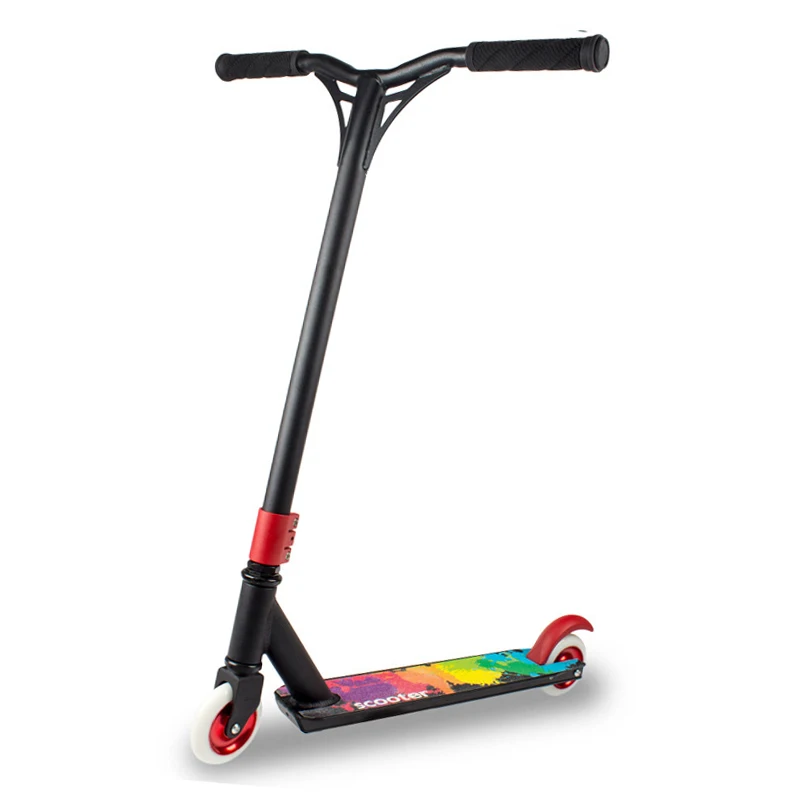 Черный Pro Stunt Scooter Freestyle Street Surfing Kick Scooter Trick Skatepark BMX Handlebars Professional Extreme Sports Scooter - Цвет: Черный