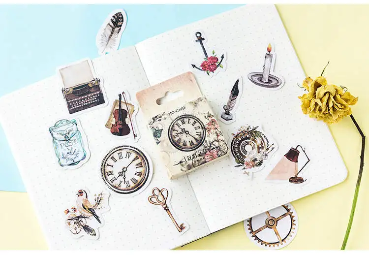 Travel Retro building mini Scrapbooking Paper Label Stickers Stationery Decor planner Photo Album Life log Adhesive sticker 45pc