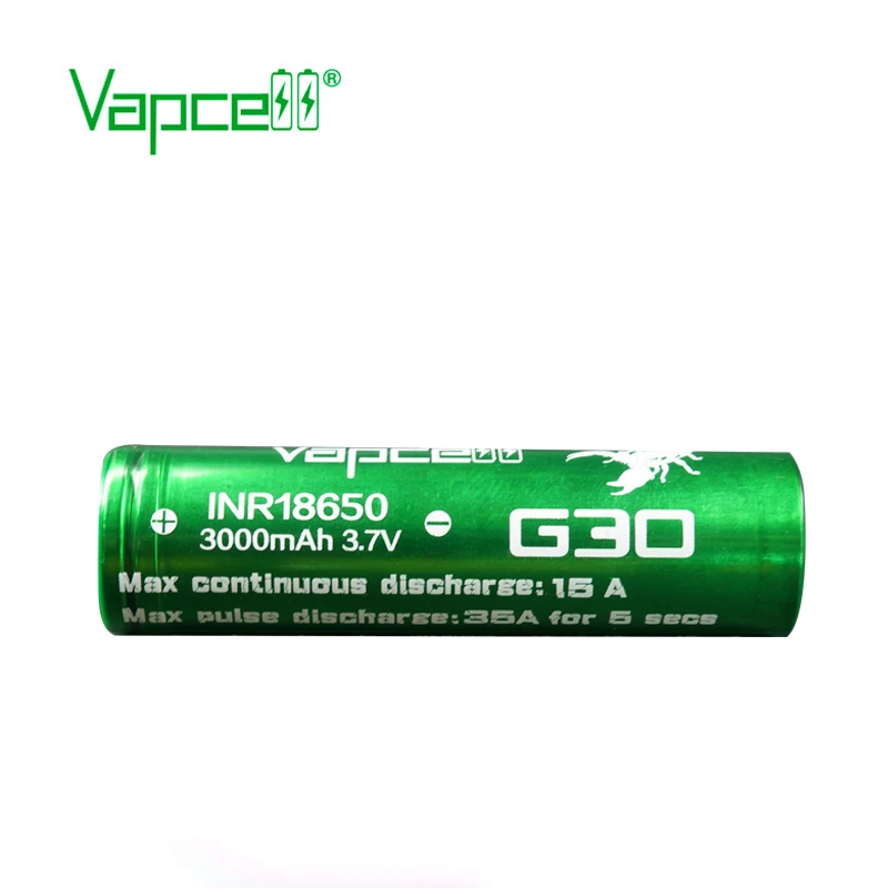 4pcs Vapcell 18650 battery 3000mah 15A / 35A li-ion rechargeable batteries Rewrap G30 3.7V for box mod vape | Электроника