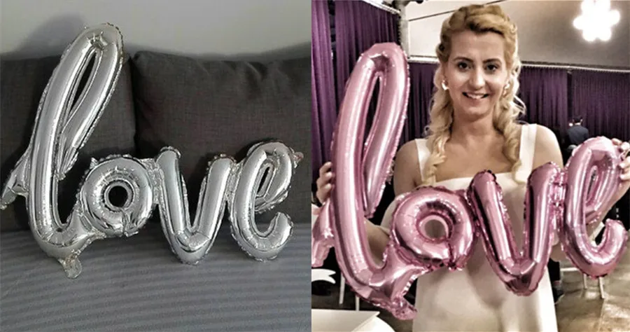 Лигатуры Love письмо Фольга шар Юбилей на свадьбу, день рождения, День Святого Валентина вечерние украшения бокал для шампанского, с блестками для студийной Фотокабины