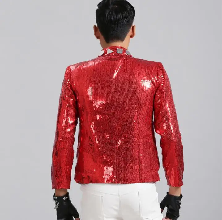 

blazer men red suits designs jacket mens stage for singers clothes dance star style dress punk England clothing stand collar