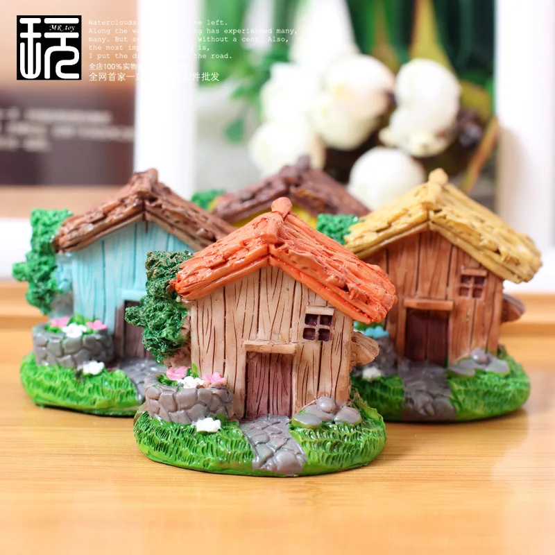 Смола ремесла мини дом модель орнамент сделай сам сказочный сад миниатюрные