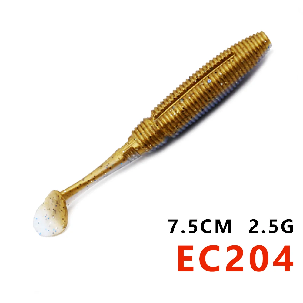 75mm 4g EC204 Стиль, приманка для рыбалки, Мягкая приманка 75 мм, 4 г, плавающая мягкая пластиковая приманка для рыбалки, липа, червь, тип shad leurre, pescar, охотничий дом - Цвет: 75mm 4g EC204