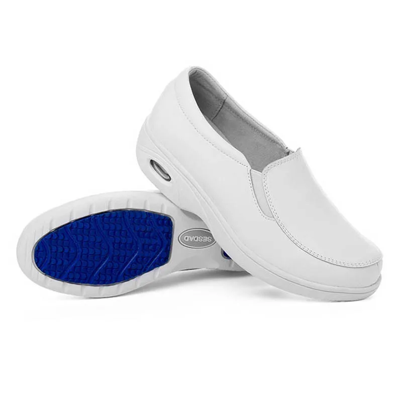 Новая женская обувь из натуральной кожи цвет белый для медсестер повседневная на