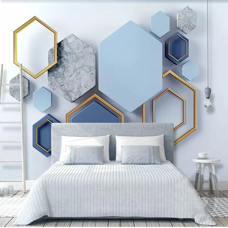 3d современная Минималистичная Геометрическая мраморная мозаика на заказ