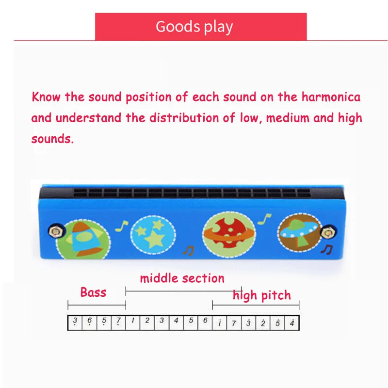 Деревянная гармоника музыкальные инструменты Монтессори образовательные