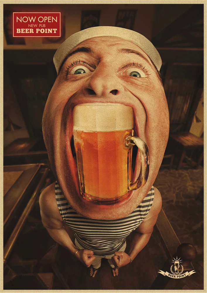 Beer Retro poster Home Furnishing decoration Kraft Poster Drawing Painting Wall stickers
