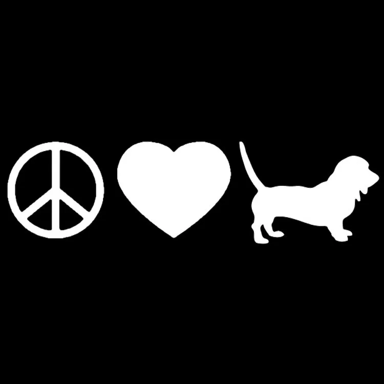 4*16 см Новый Набор стикеров Hound Peace Love стикер для автомобиля s разведочных работ