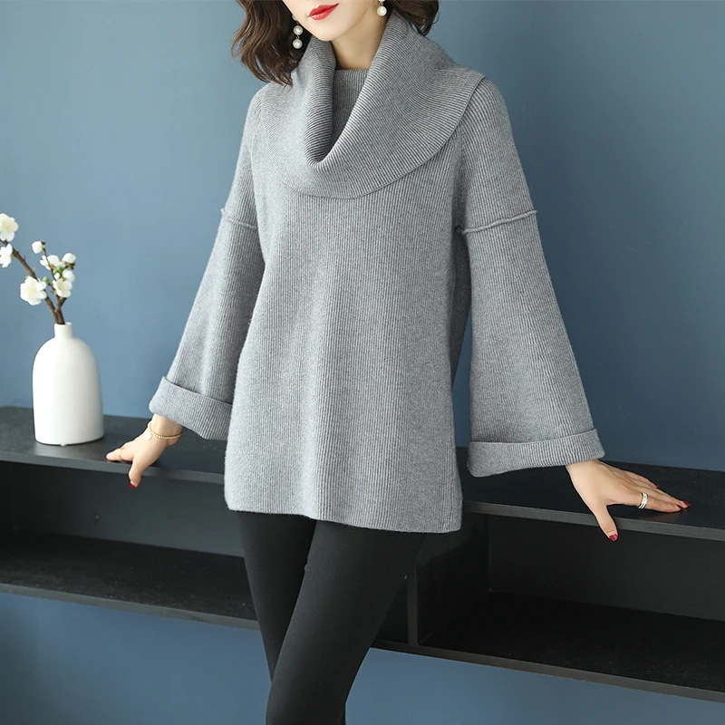 

Women Turtleneck Sweater Pullovers Autumn Winter Ladies Fashion Design Sweater Long Sleeve