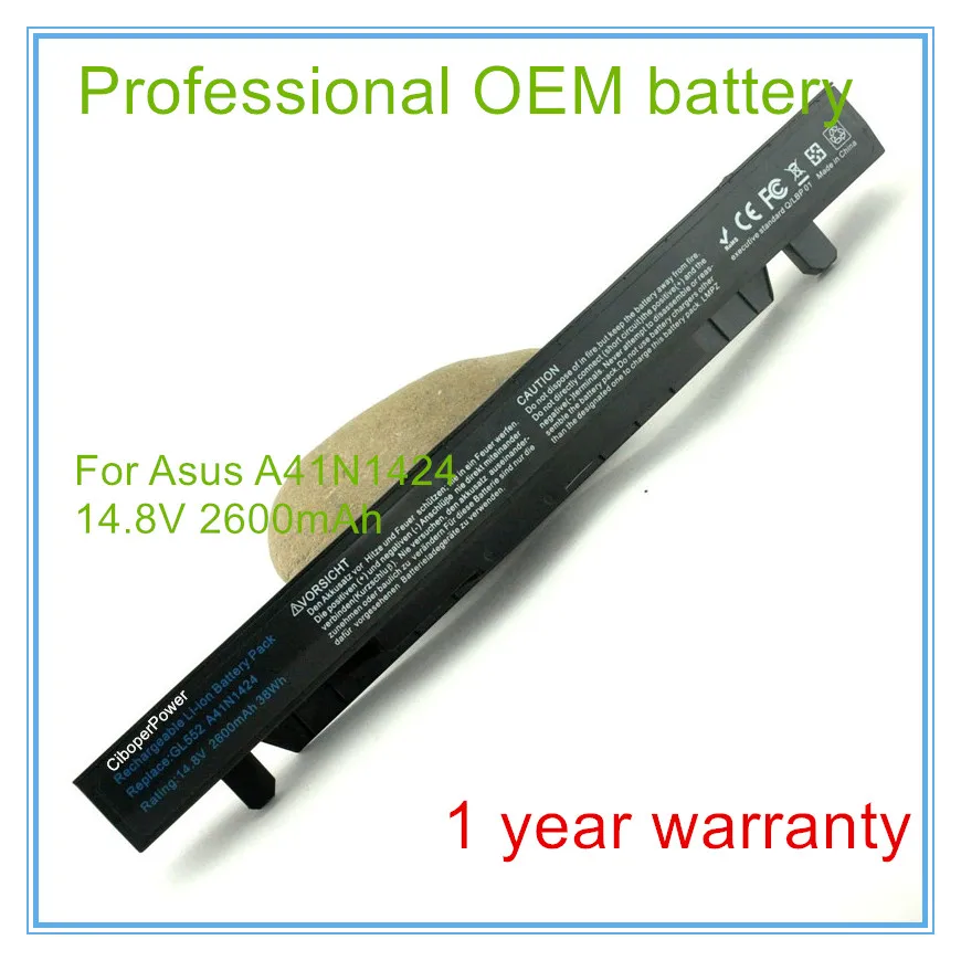 

A41N1424 14.8V 2600mAh Laptop Battery for GL552 GL552J GL552JX ZX50 ZX50J ZX50JX JX4200 JX4720 bateria akku