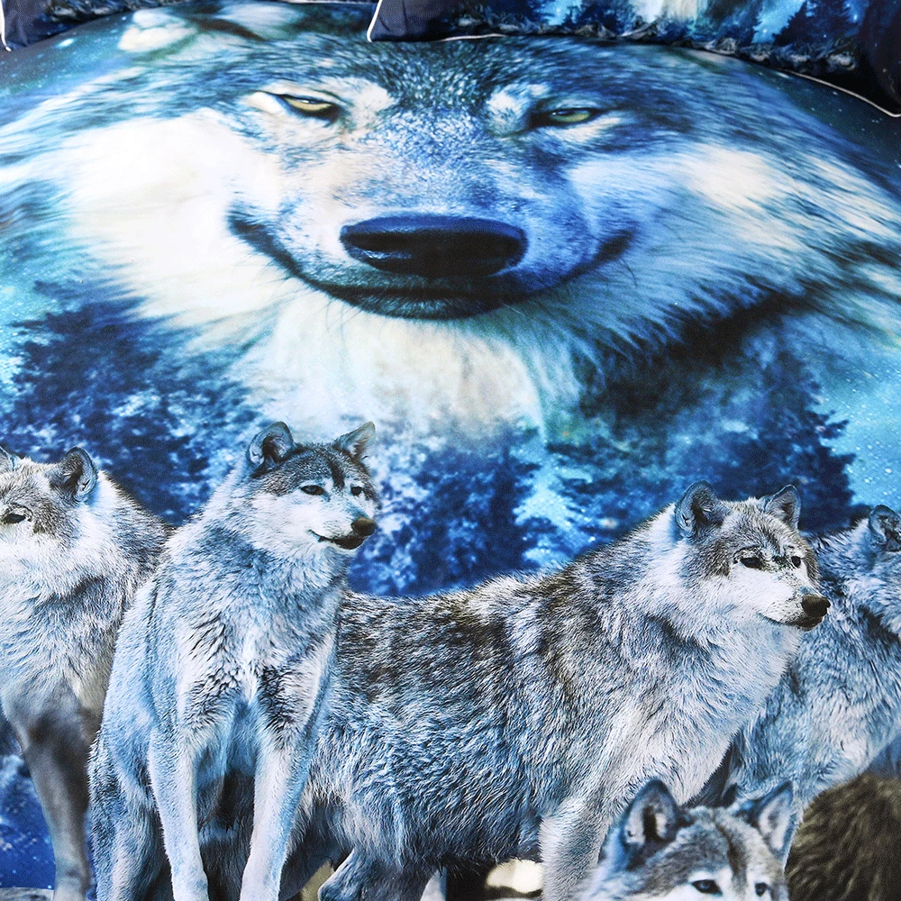 Постельные принадлежности Outlet Wolf Комплект постельного белья Galaxy Star пододеяльник Королева 3D печать одеяло с изображением животных покрывало ночное небо лес постельный комплект из 3 предметов