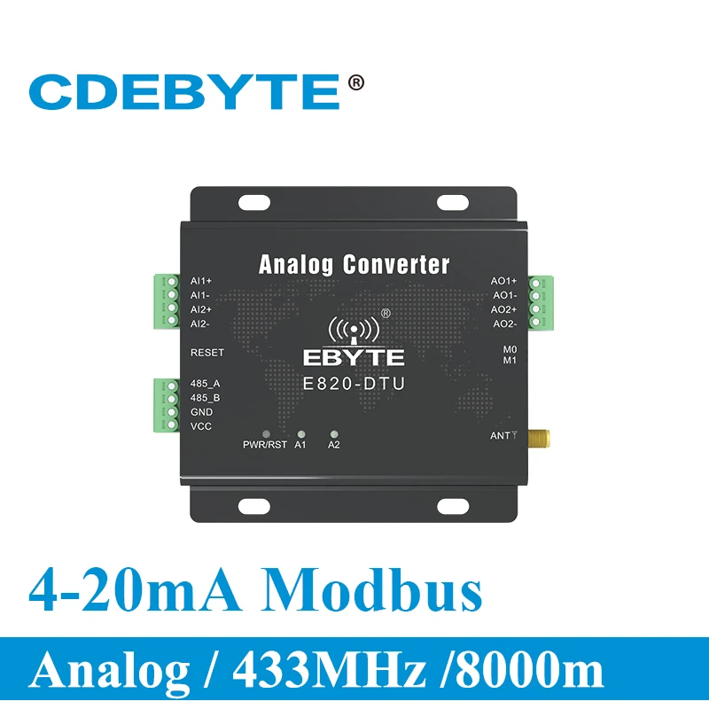 _ (2I2-433L) 433 МГц Modbus аналоговый захват 2-канальный беспроводной трансивер 1 Вт