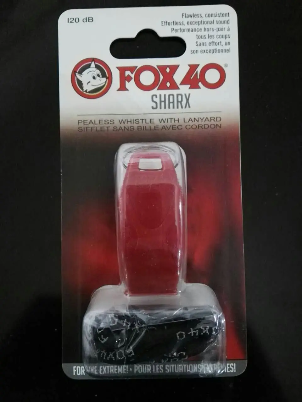 50 шт/партия цветной лиса 40 SHARX свист с Талрепом в черной блистерной упаковке - Цвет: Красный