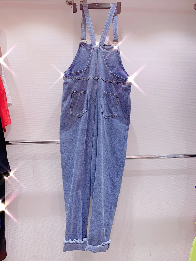 Женский крутой спортивный костюм Свободный Повседневный джинсовый комбинезон с