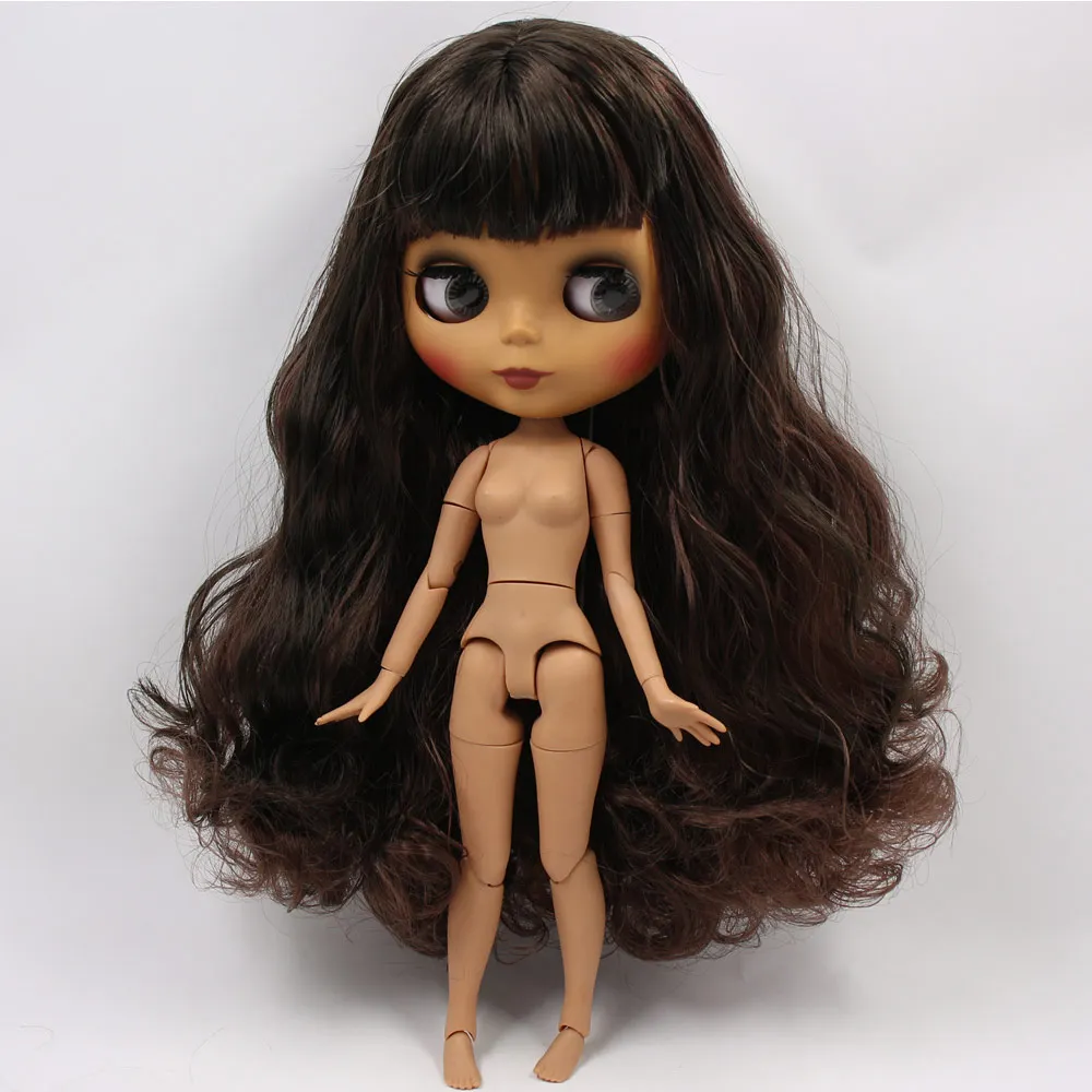 A nude doll ICY Nude Blyth Custom Doll No. BL950/0222 коричневый микс черные волосы 1/6 bjd, pullip, licca, jerryberry - Цвет: A nude doll