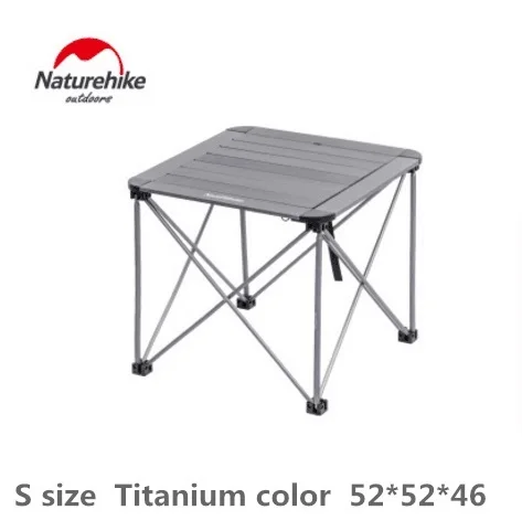 S titanium color NatureHike открытый путешествия Кемпинг дикий обеденный Пикник портативный стол утолщенное складное алюминиевое сплав чайный стол NH16Z016-S - Цвет: S titanium color