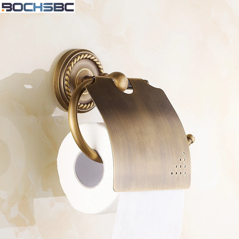 

BOCHSBC Antique Toilet Paper Holder European Twist Base Paper Box Retro Tissue Bathroom Accessories Toalete Paper Holder