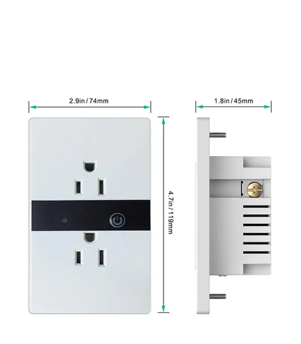 Настенная розетка eWeLink, умная Wi-Fi розетка, 10А, 110 В, США, совместима с Amazon Alexa, Google Home, интеллектуальное Голосовое управление, розетки питания
