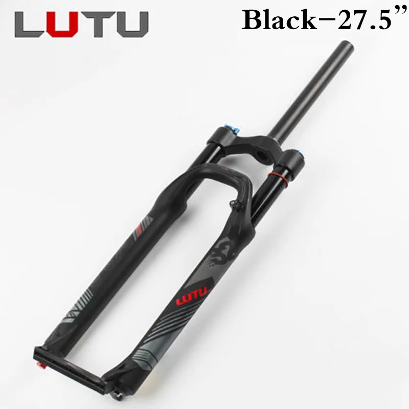 Black-27.5 LUTU XM32 MTB пневматическая подвесная вилка MTB воздушная прямая трубка ручной замок жесткий дисковый тормоз для путешествий 100 мм вилка для горного велосипеда 26/27. 5/29 - Цвет: Black-27.5