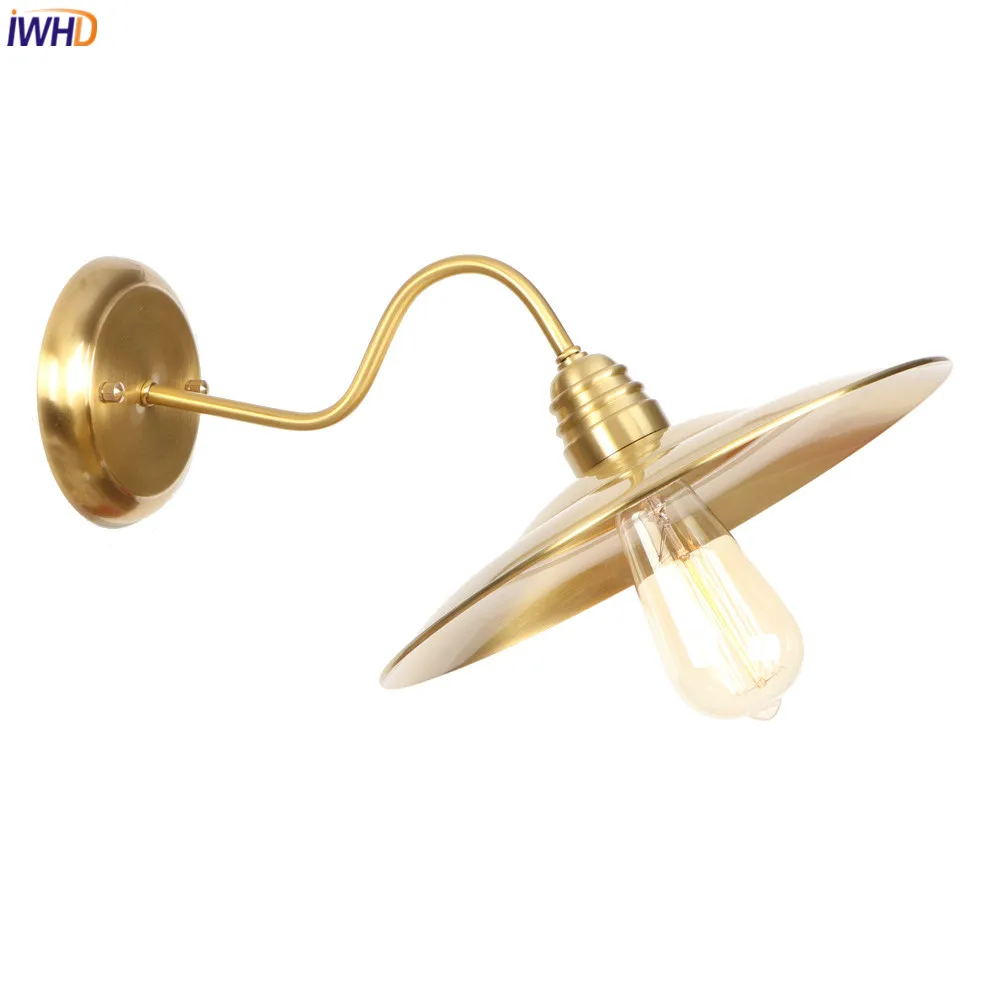 

IWHD American Retro Loft Wall Lamp Nordic Copper LED Wandlamp Vintage Bathroom Light Bedside Room Applique Murale Luminaire