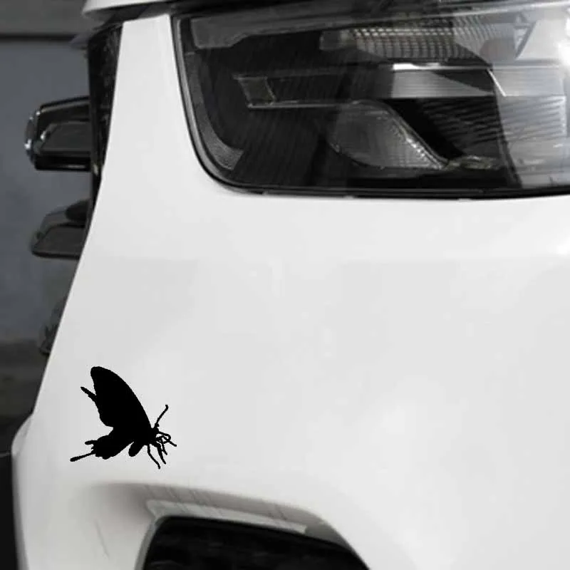 

YJZT 14.4CM*13.4CM Lightness Delicate Interesting Butterfly Shadow Cute Vinyl Decal Lovely Car Sticker Black/Silver C19-1305