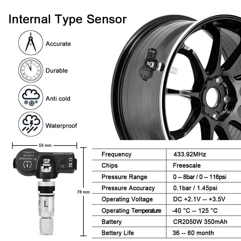 5 шт. Датчик USB Android TPMS монитор давления в шинах/Android навигация контроль давления в шинах Система сигнализации Поддержка запасных шин
