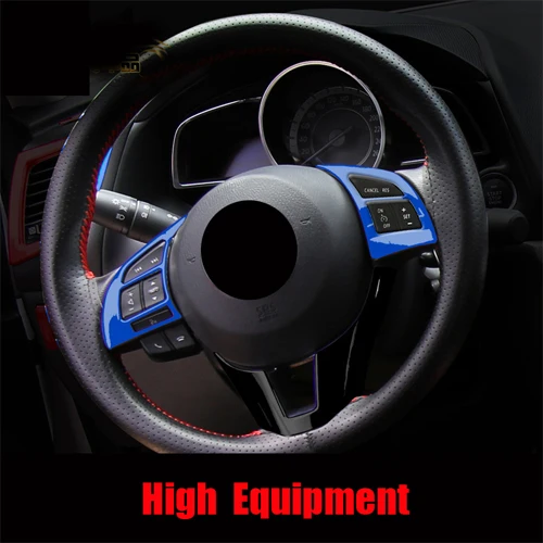 Blue High Equipment Для Mazda 3 M3 Axela аксессуары для интерьера рулевое колесо декоративная рамка Крышка отделка автомобильные наклейки Наклейка C1263 - Название цвета: Blue High Equipment