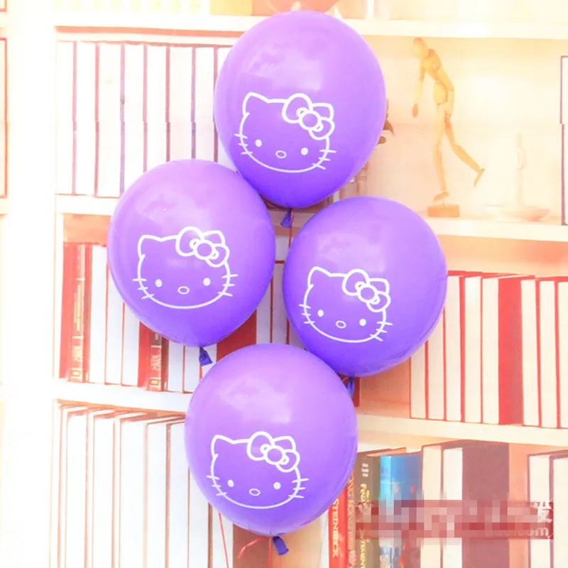 10 шт. воздушные шары Kitty 12 ''смешанные цвета печати мультфильм балон День