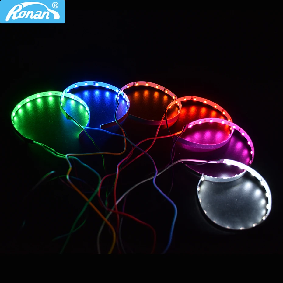 Фото Набор круглых LED колец Degres SMD Demon, комплект колец дьявольских глаз для проекционных линз 360 дюйма, 2,5 дюйма, 2 шт., модернизация 3R Koito MH1 №1