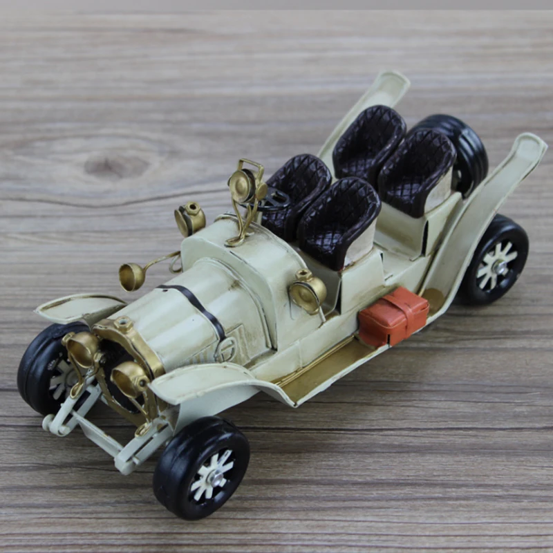 

classic car model silver Metal Alloy Classic Static Model Diecast Vehicles Toys vintage style Distress F Children white