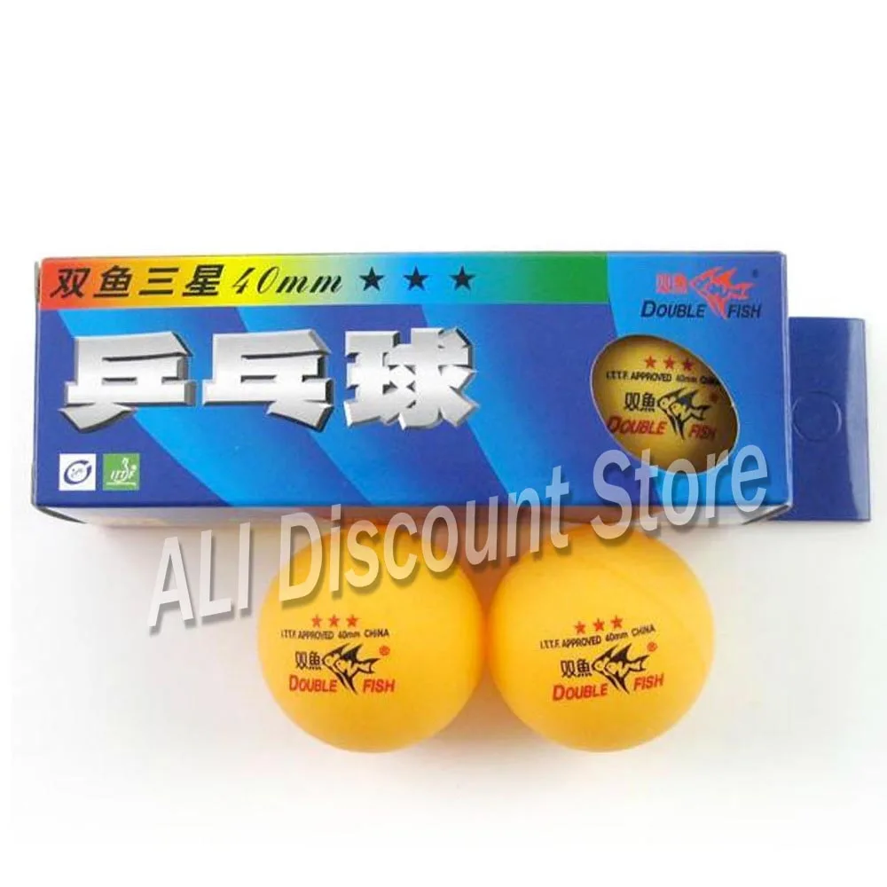 Double Fish 3-star (3star, 3 srar) 40mm Orange Table Tennis Balls for Ping Pong game training