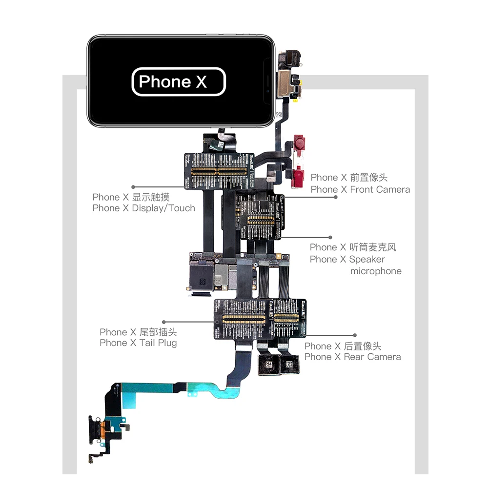 Qianli iBridge Mainboard Testing Flex Cable for iPhone X 8 8Plus 6 6P 6S 6SP 7 7P Camera Display Touch Speaker Microphone Testin |