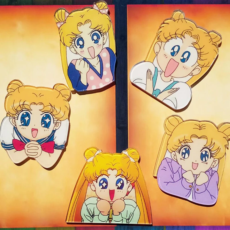 Акриловая брошь мультфильм японское аниме Sailor Moon 1 шт. броши для рюкзака