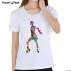 Акварельная футболка для танцев на льду футболка для фигурного катания для женщин женская летняя тонкая футболка с принтом лебедя для танцев на заказ