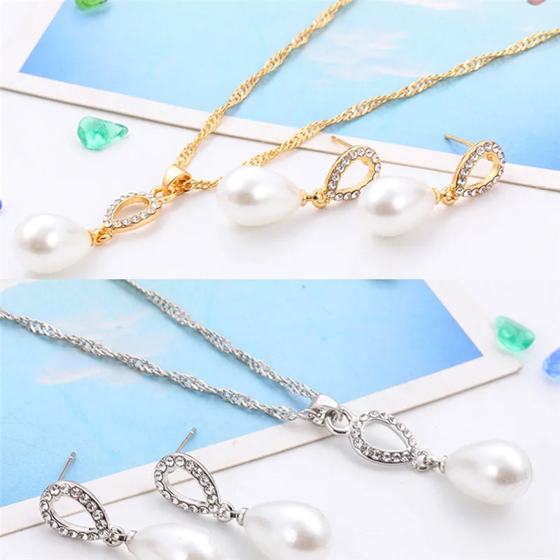 PINKSEE роскошные свадебные хрустальные стразы имитация жемчуга ожерелье висячие