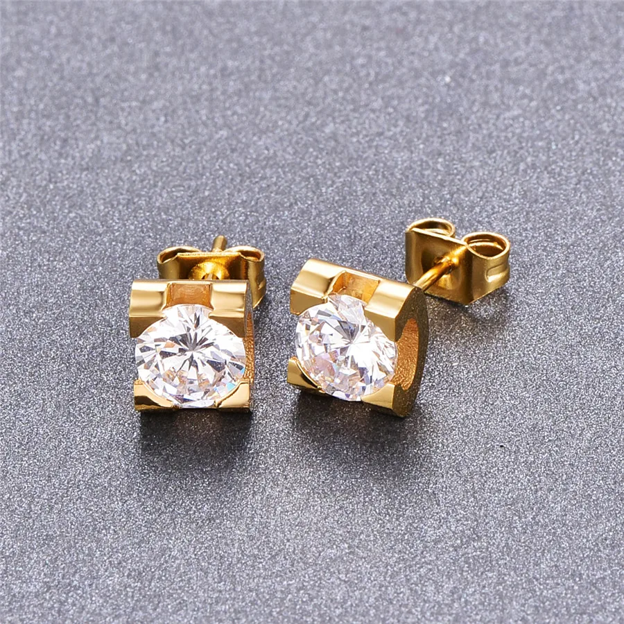 Серьги пусеты Martick золотого цвета европейские брендовые квадратные серьги для