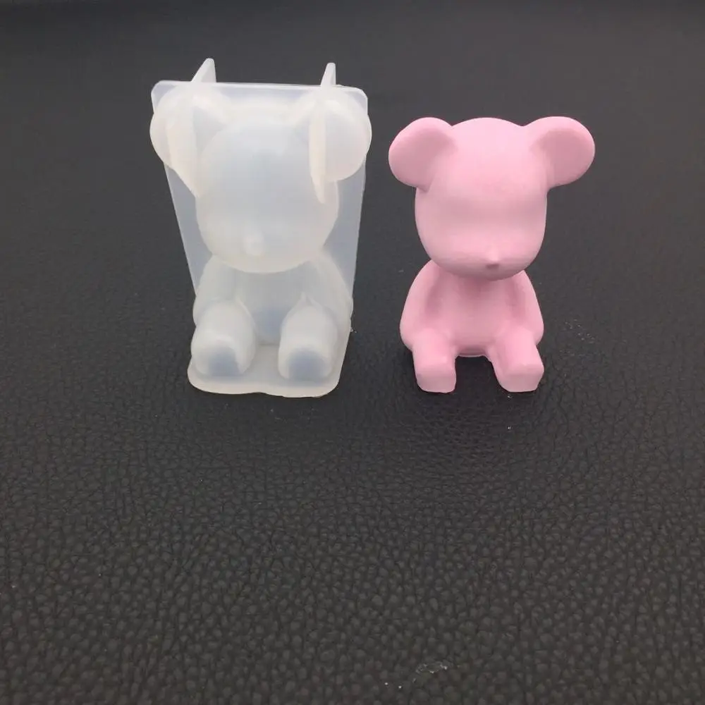 DIY Кристалл Капельного силикона плесень Paddington геометрический трехмерный медведь гипсовая форма материал украшение автомобиля - Цвет: 3