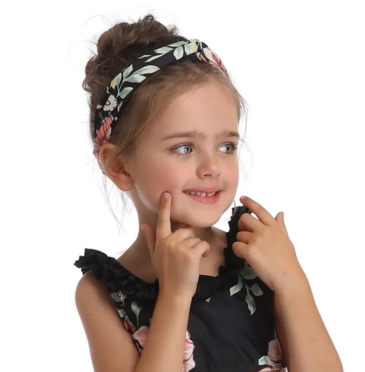 Headband 2 Купальник для мамы и дочки, бикини для мамы и дочки, купальник для купания, одежда для всей семьи, одежда для мамы и дочки с цветочным принтом - Цвет: Headband 2