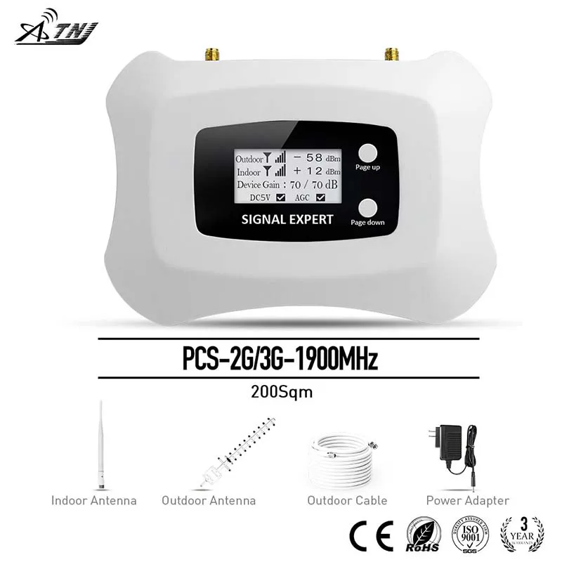 

Top quality! 2g 3g signal repeater 1900mhz mobile signal booster 3G cellular signal amplifier for home/office/basement use