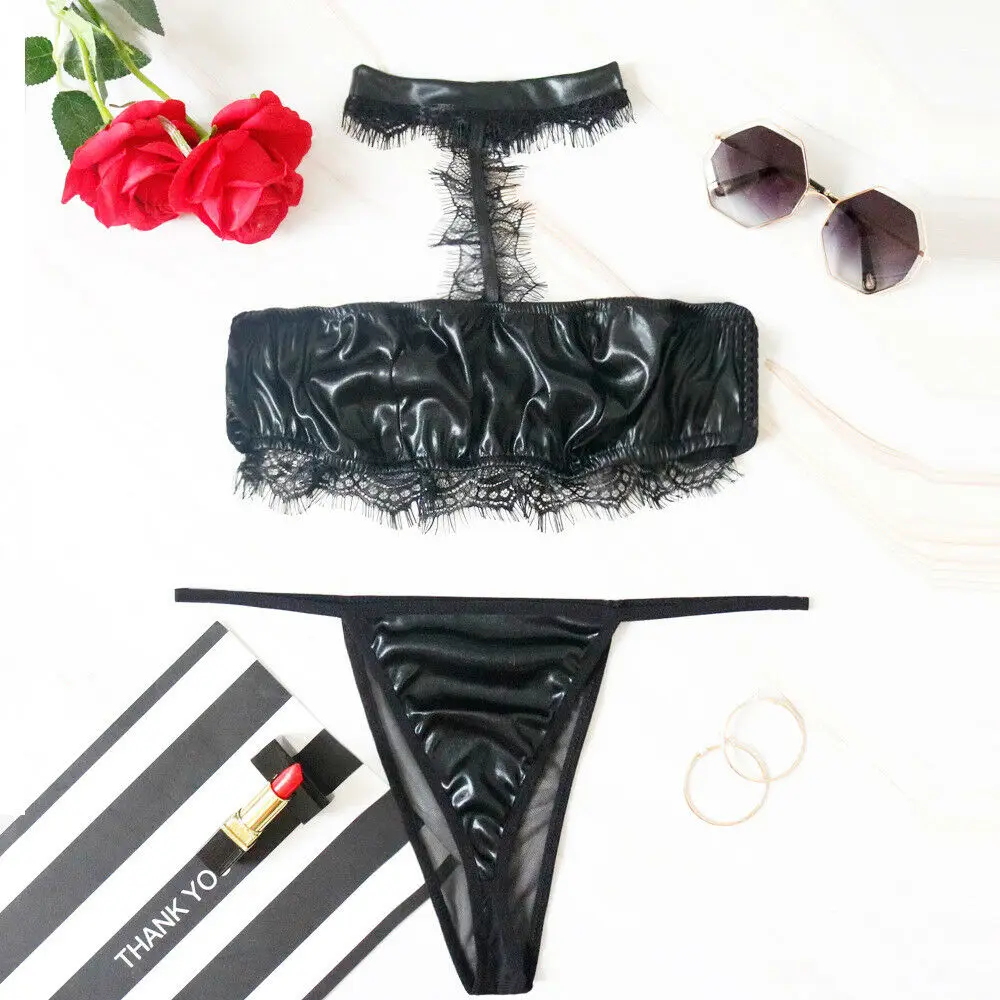 2 шт. женское сексуальное/нижнее белье sissy кружевное нижнее стринги из кожи