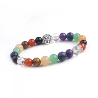 natural chakra stone bracelet healing crystal lion crown leopard buddha yoga animal bracelets for women men bracelet charms
