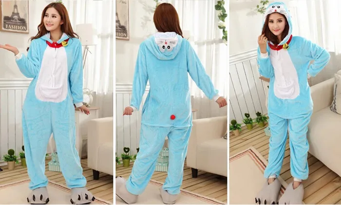 Оптовая продажа животных комбинезоны унисекс для взрослых Doraemon Onesie аниме