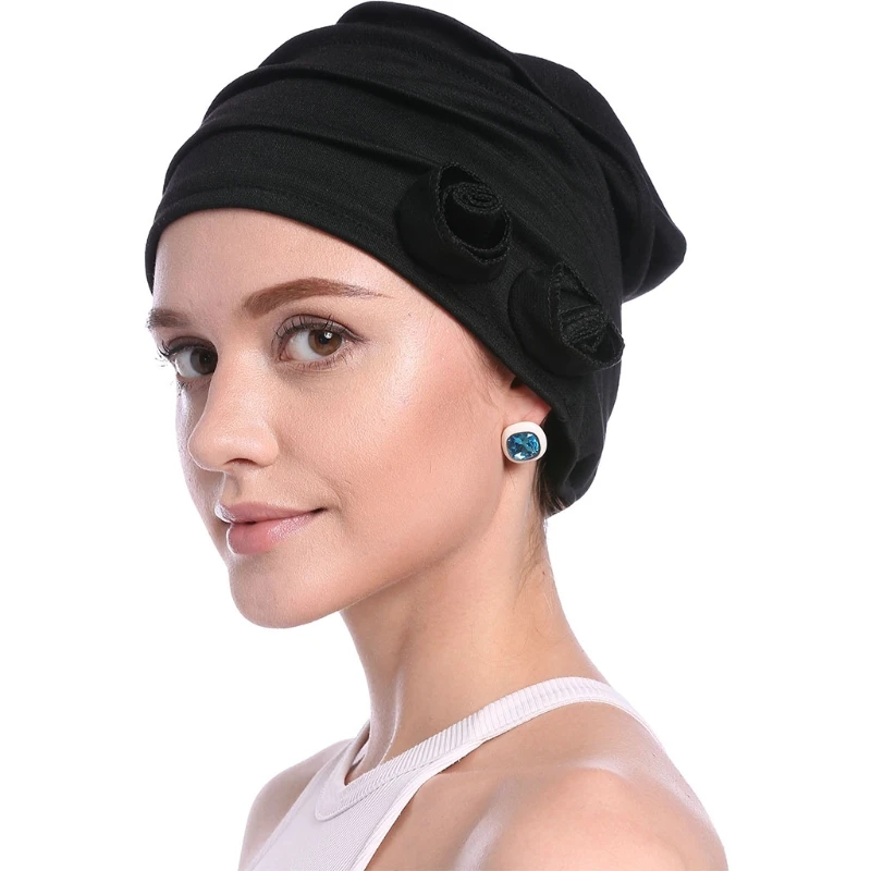 

Women Ruffle Chemo Turban Headband Scarf Beanie Cap Hat for Cancer Patient