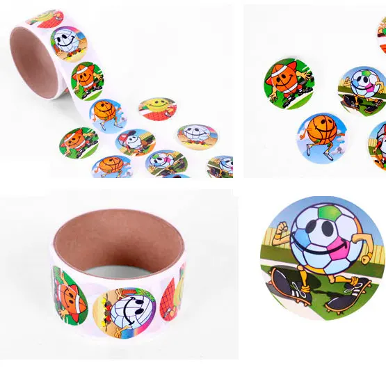 100PCS sports 1 рулон(100 шт.)/партия цветные бумажные наклейки с улыбающимся сердцем, поделки для занятий, школьные наградные этикетки, домашний декоративный орнамент, подарки, игрушки DIY - Цвет: 100PCS sports