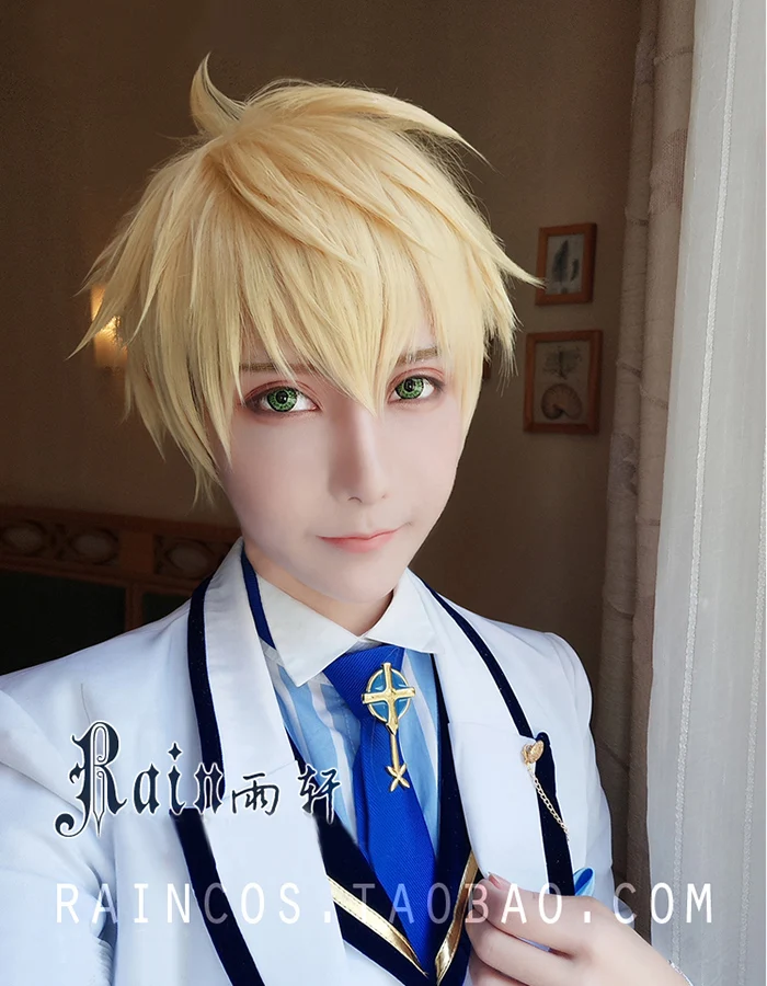 Короткий золотой парик Gilgamesh для косплея Fate/EXTRA CCC Fate/Zero Fate/stay night термостойкие
