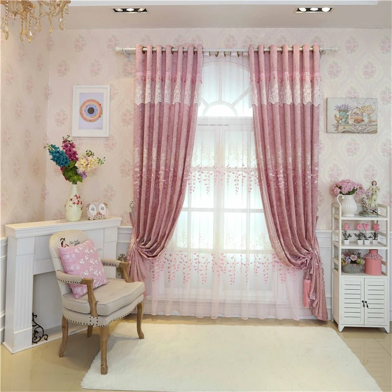 

European Pastoral luxury embroidery Blackout curtains for Living Room modern American rustic high quality curtains for Bedroom